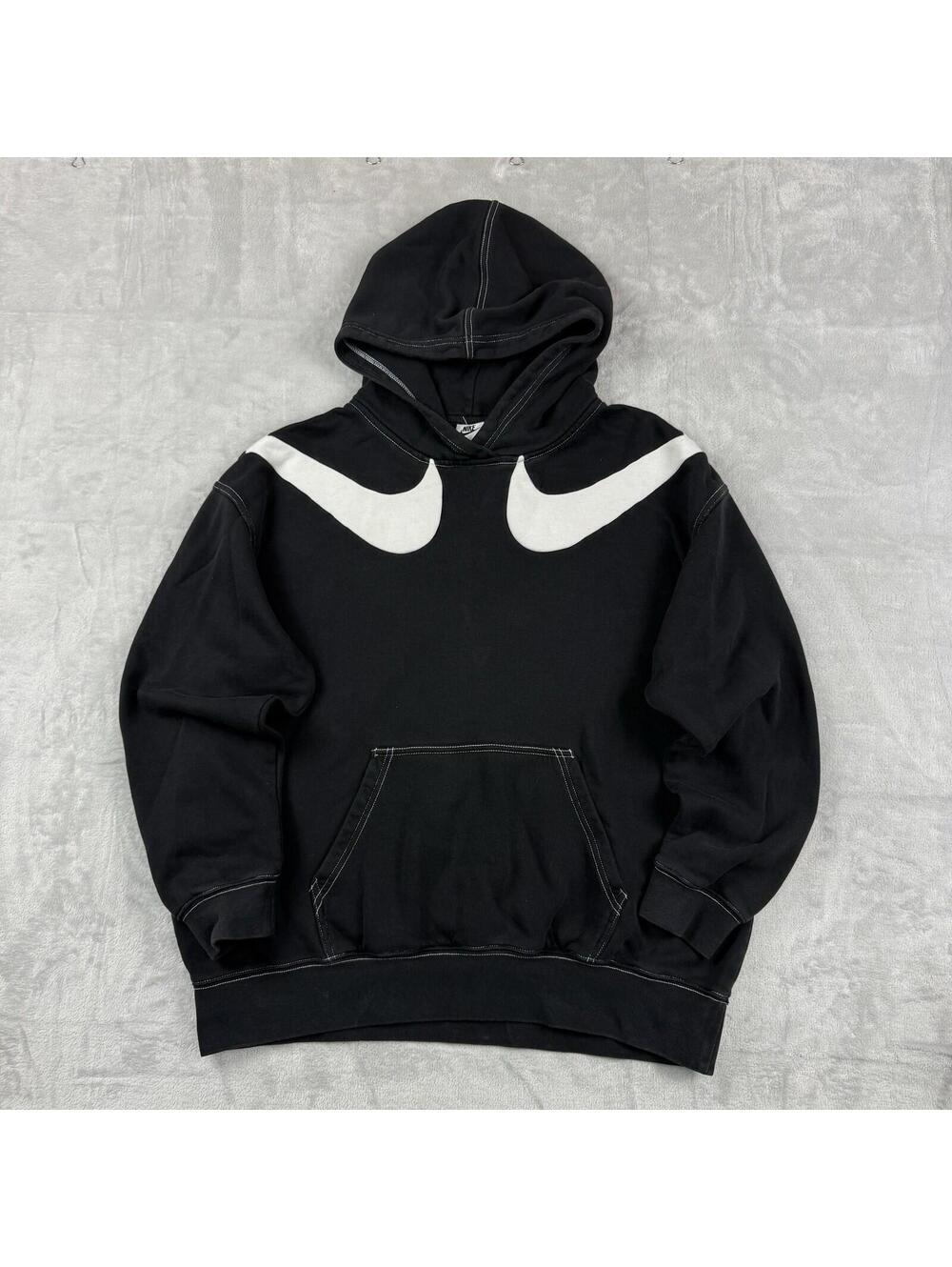 Nike Sportswear Big Swoosh Club Oversized Fleece Hoodie Y2K Size M Fleece Hype